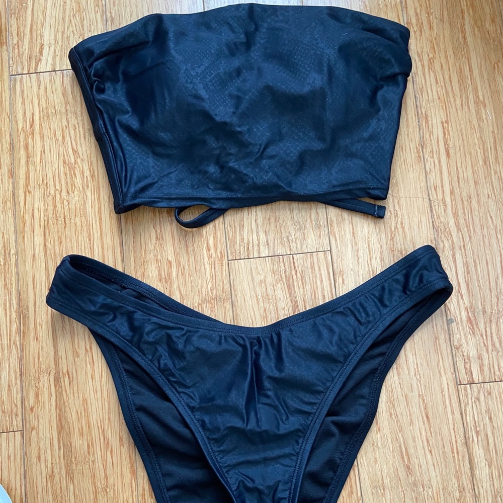 Snake Print Black Swim